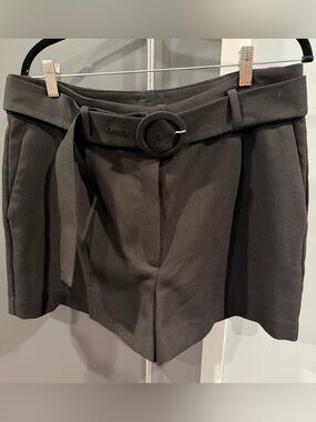 Mango Black Belted Tailored Shorts | High Waist Dress Shorts | Size XL | NWOT